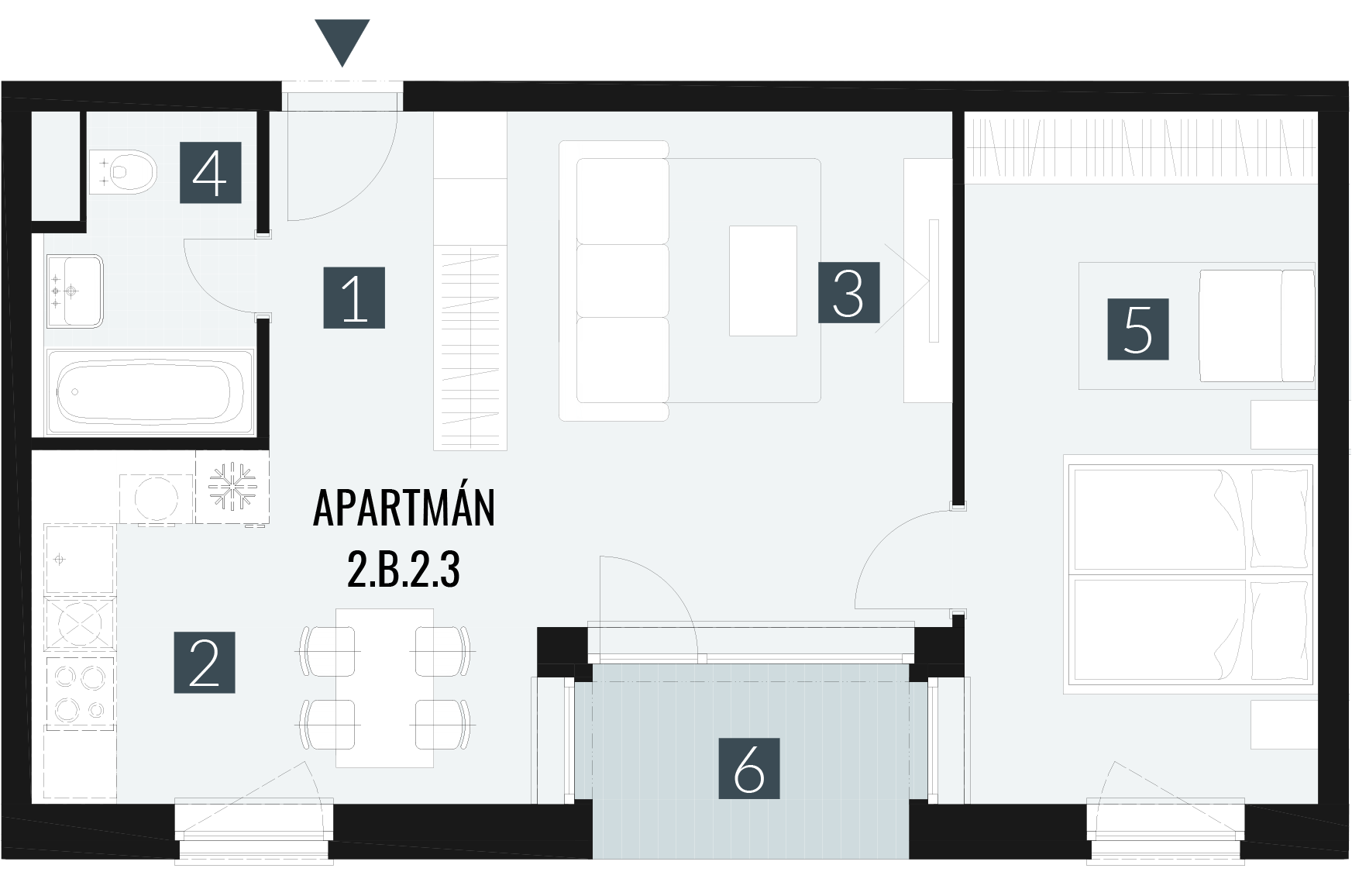 2.B.2.3 2izbový+kk 